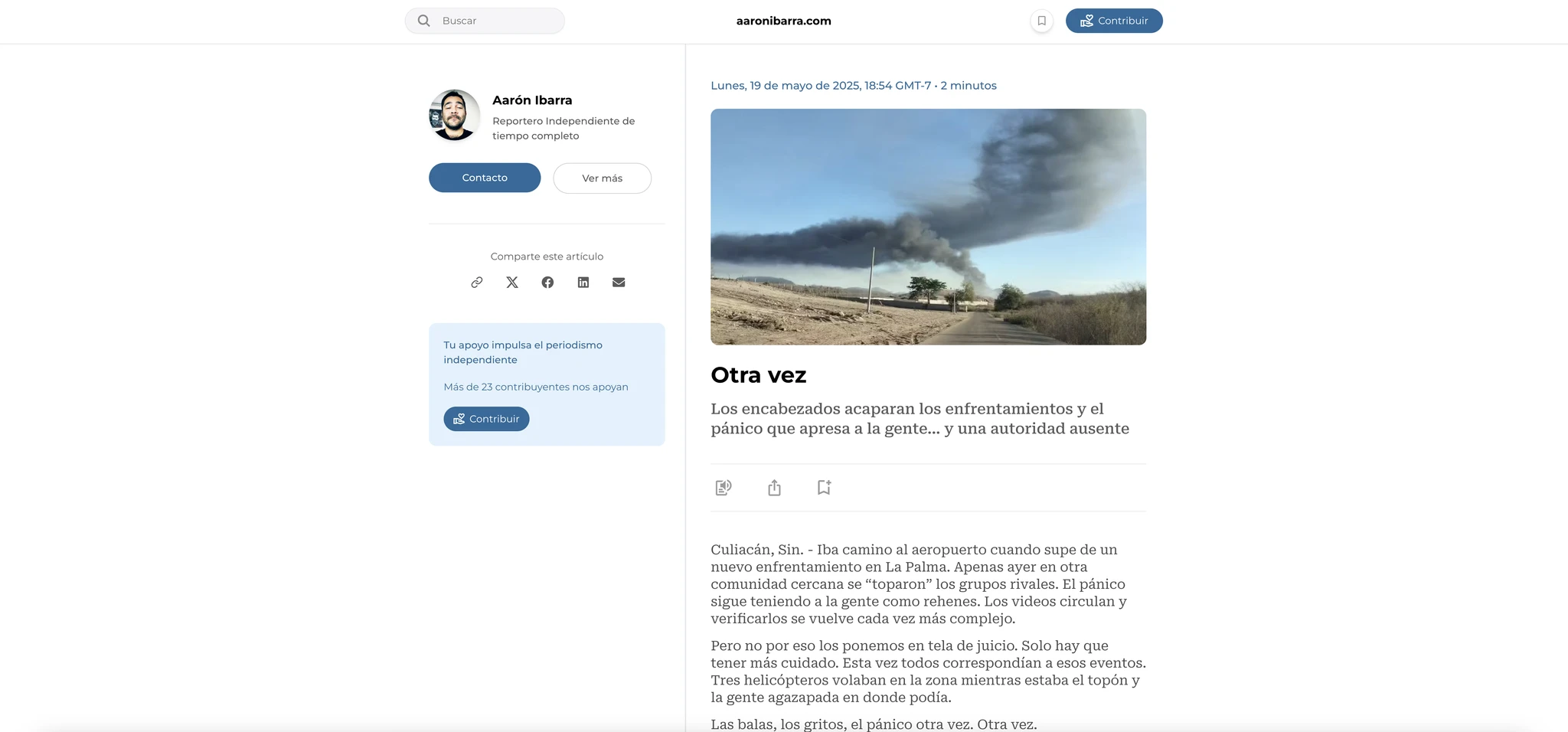 Aarón Ibarra Article Layout